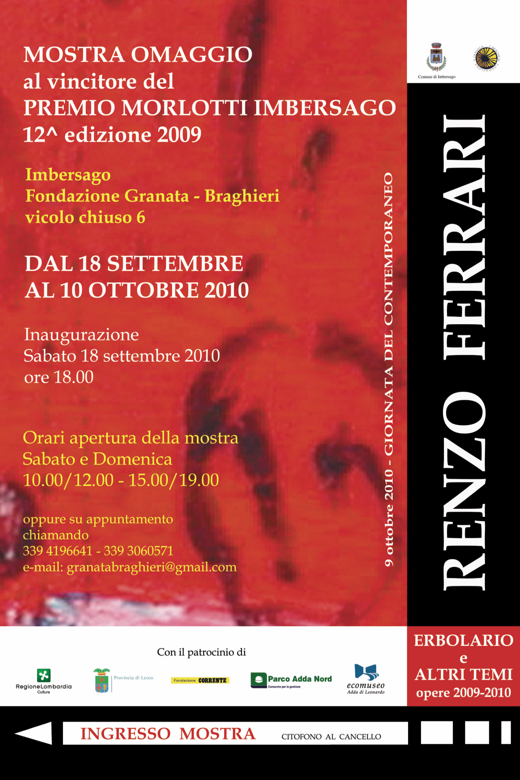 Erbolario e altri temi. Opere 2009 -2010 di Renzo Ferrari